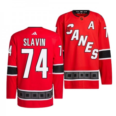 Miehille NHL Carolina Hurricanes Pelipaita Jaccob Slavin 74 Adidas 2022-23 Reverse Retro 2.0 Punainen Authentic